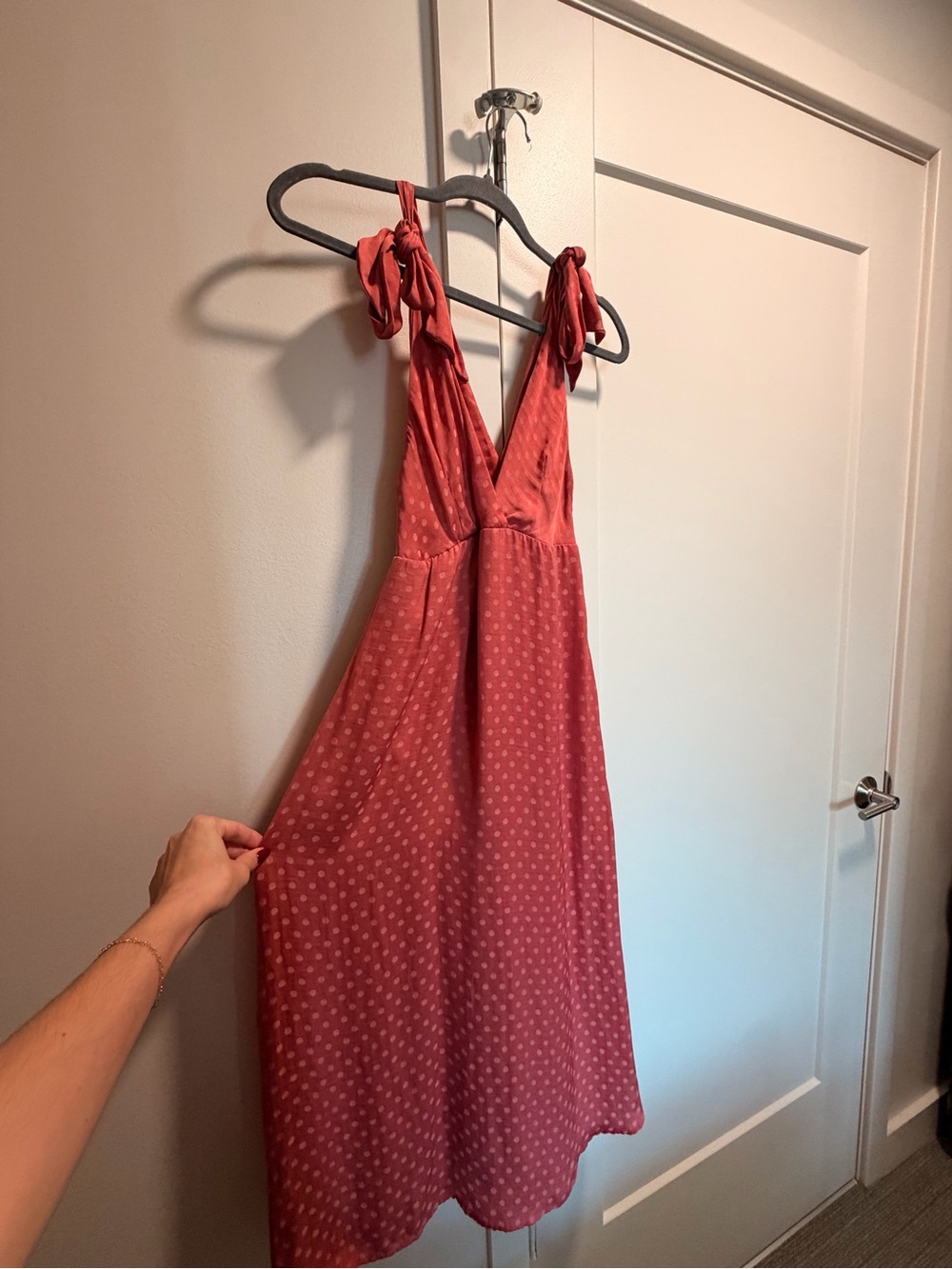 Show Me Your MuMu Pink Tie-Shoulder Dress